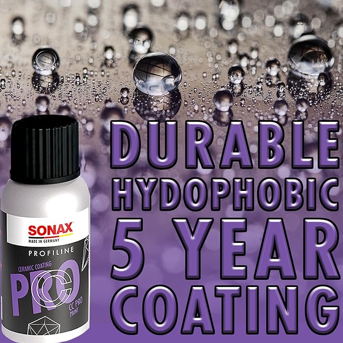 SONAX CC Pro Ceramic Coating Kit – 5 Year Professional Car Paint Protection | High Gloss Ceramic Sealant for Cars | Hydrophobic Coating for Long-Lasting Shine 50mL
