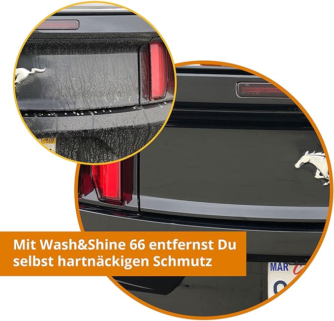Shinykings Wash&Shine 66 WATERLESS Car Wash | Ultra Car Shine Effect | Powerful Car Soap for All Surfaces | Scratch-Free Car Cleaner | 16.9 fl.oz.