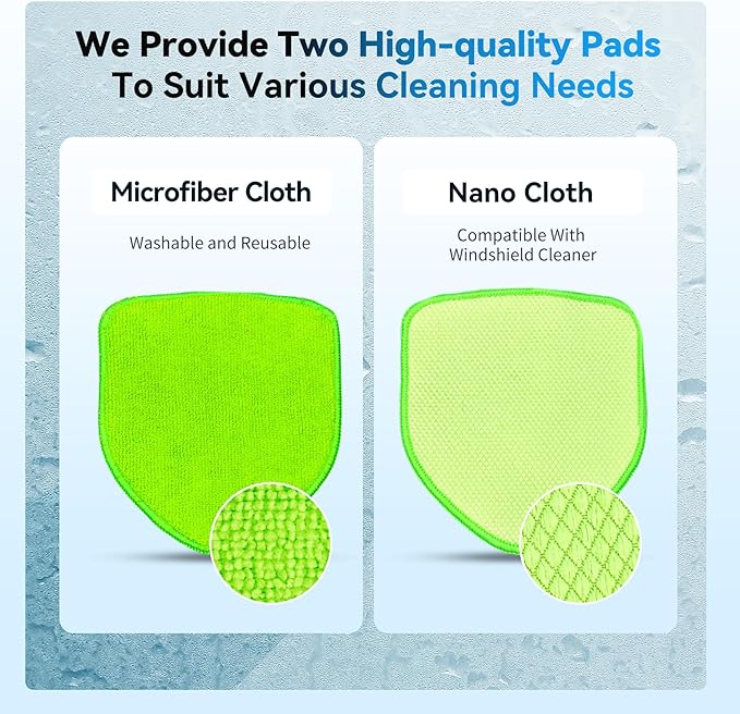 XINDELL Extendable Windshield Cleaner for Car, Long Handle Car Interior Glass Cleaning Tool with Pivot Head – Reusable Microfiber Pads, Streak-Free Auto Detailing Kit for SUV Truck