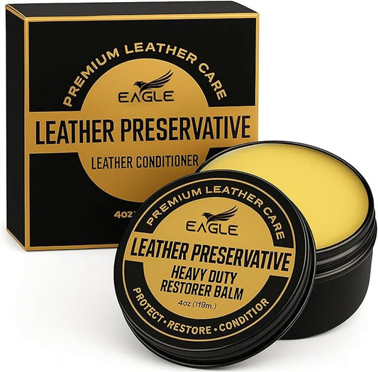 Eagle Heavy-Duty LP Leather Preservative – All Natural Neatsfoot Oil & Beeswax Conditioner for Boots, Saddles, Furniture, Jackets & Tack