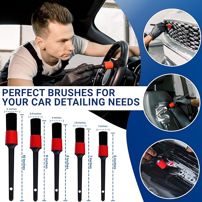 31pcs Car Detailing Kit Interior and Exterior Cleaner, Car Cleaning Kit with Professional Car Detailing Brush Set, Car Wash Kit and Auto Detailing Kit. Reusable, Perfect for Cars and Bikes