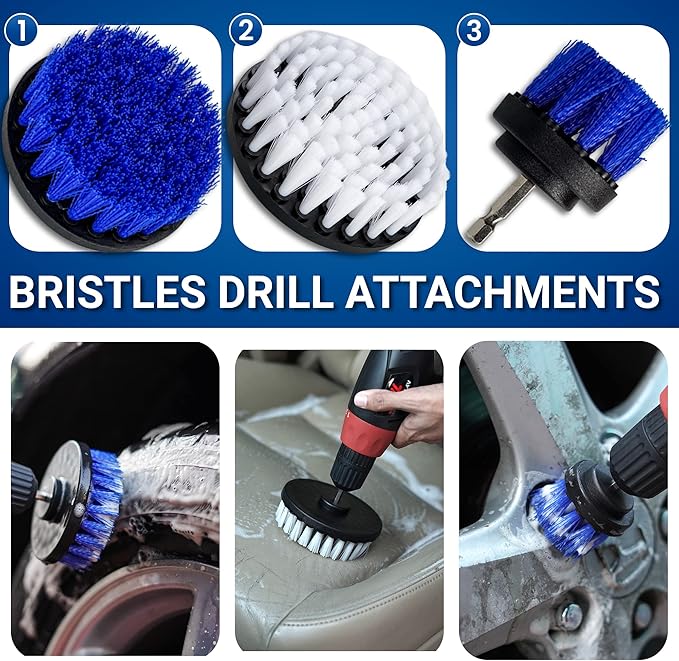 31pcs Car Detailing Kit Interior and Exterior Cleaner, Car Cleaning Kit with Professional Car Detailing Brush Set, Car Wash Kit and Auto Detailing Kit. Reusable, Perfect for Cars and Bikes