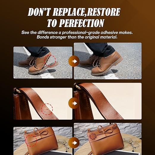 Professional Leather Glue Adhesive -120 ML Industrial Strength, Clear & Flexible Bond for Shoes, Bags, Purses, Furniture, Car Seats, Jackets (Repair Vinyl, Suede, Upholstery, Rubber)