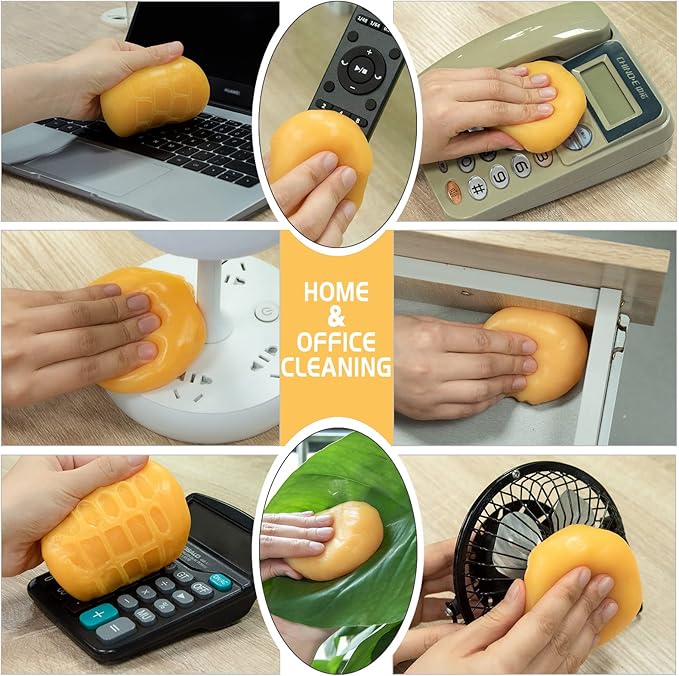 TICARVE 2Pack Cleaning Gel Car Putty Car Cleaning Putty Gel Auto Detailing Car Interior Cleaner Cleaning Kits Clean Slime Car Assecories Keyboard Cleaner Yellow (320g/11.2oz)