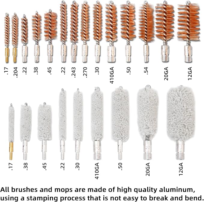 BESTNULE Upgrade Brass Universal Gun Cleaning Kit for Rifles, Pistols,Handguns, Shotguns, Gun Cleaning Kits for All Guns, Gun Cleaning Supplies with Brass Rods and Portable Case