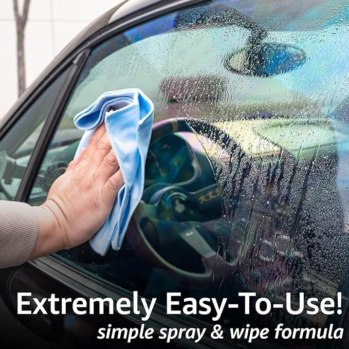 Rev Auto Car Window Cleaner - Includes Window Drying Towel | Ammonia-Free Glass Cleaner That is Tint Safe (16 fl oz)