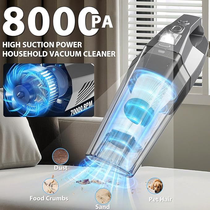 THINKWORK Microfiber Duster for Cleaning Car Cleaning Kit, Car Interior Detailing Kit with High Power Handheld Vacuum Cordless, Ceiling & Fan Duster for Home Cleaning