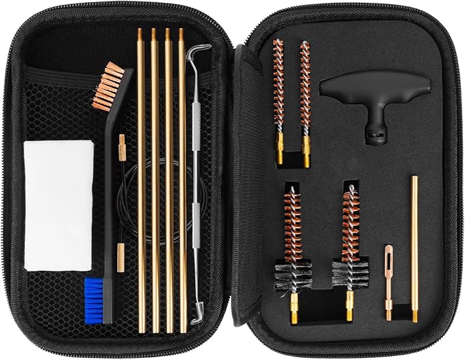 Pro .223/5.56 Cleaning Kit with Bore Chamber Brushes Cleaning Pick Kit, Brass Cleaning Rod in Zippered Organizer Compact Case BOOSTEADY