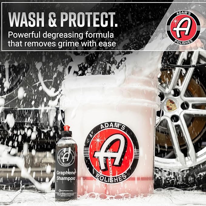 Adam's Polishes Graphene Shampoo 5 Gallon - Graphene Ceramic Coating Infused Car Wash Soap - Powerful Cleaner & Protection In One Step - pH Neutral, High Suds For Foam Cannon & Gun, Detailing Bucket