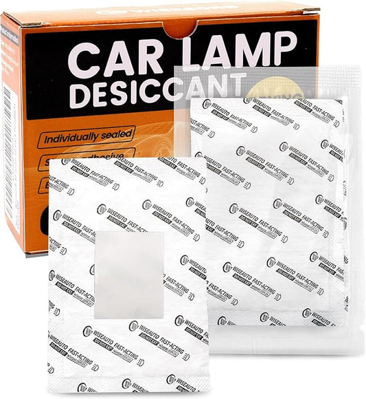 10 Packs 10 Gram Headlight Desiccant with Adhesive, High Absorption Anti-Fog Moisture Packs for Remove Moisture from Car Headlamp & Taillights, All Vehicle Lamps