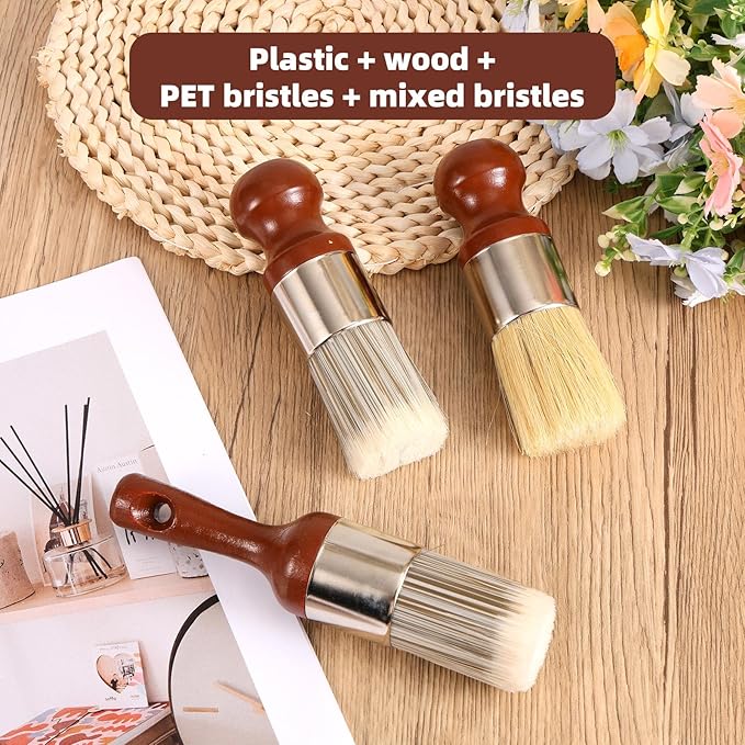 3pcs Leather Furniture Salve Brush, Wood Furniture Repair Brush Durable Salve Wax Tool Ergonomic Leather Cleaning Tool for Home Polishing Wax Application (2 Styles)