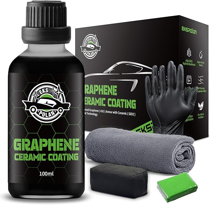 [Upgraded 100ml] UV Graphene Ceramic Coating - 10H Ceramic Coating for Cars-5+ Years Protection, Hydrophobic, Scratch & UV Resistant, High Gloss Finish - Professional-Grade Car Detailing Kit