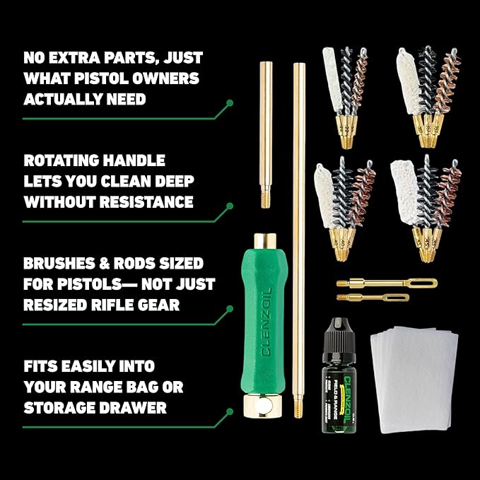 CLENZOIL Field & Range Pistol Basics Cleaning Kit | Complete Handgun Cleaning Set