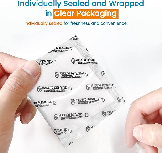 10 Packs 10 Gram Headlight Desiccant with Adhesive, High Absorption Anti-Fog Moisture Packs for Remove Moisture from Car Headlamp & Taillights, All Vehicle Lamps