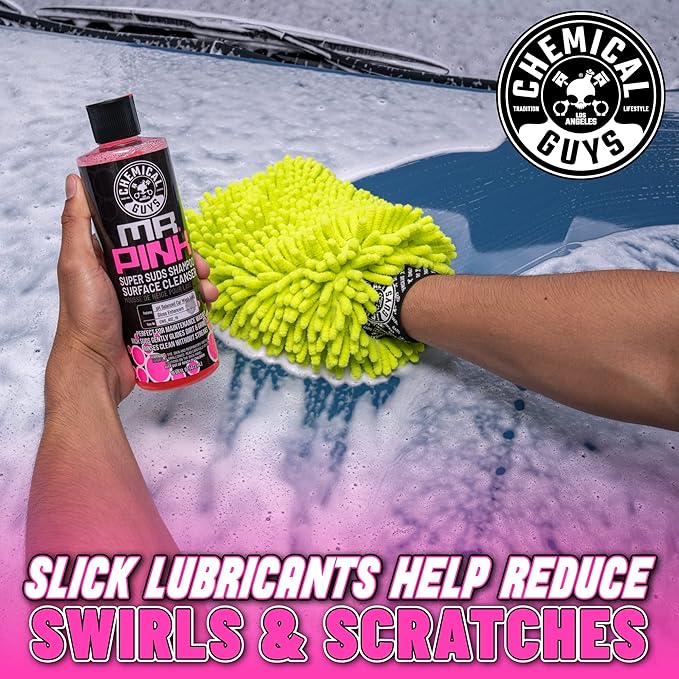 Chemical Guys Mr. Pink Car Wash Soap - 16 oz Super Suds Foaming Car Wash Soap for Cannon, Blaster, or Bucket Washing - pH Balanced, Safe on Wax, Sealant, Ceramic, and Clear Coat Finishes