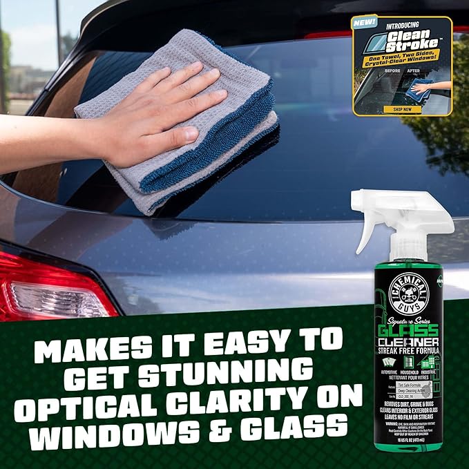Chemical Guys Glass Cleaner Signature Series - Ammonia-Free Window and Mirror Spray for Cars, Trucks, SUVs, and RVs - Safe for Tinted Glass, Windshields, Household Windows & Interior Surfaces - 16 oz