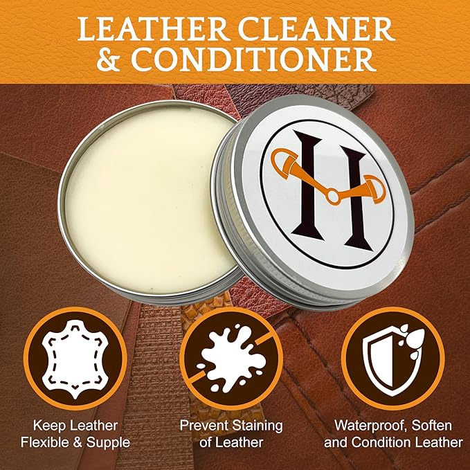 Huntley Equestrian Leather Cleaner and Conditioner, Shoe Cleaner, Sedgwick All Natural, Leather Care, Saddle Soap for Leather, Leather Softener (60 ML/ 2 OZ.)