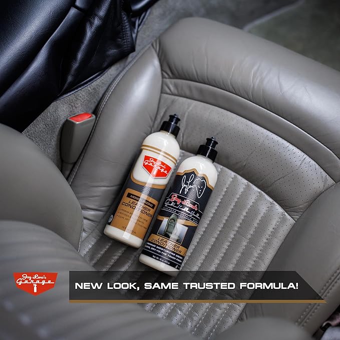 Jay Leno's Garage Leather Cleaner and Conditioner for Car Interior – Advanced Car Seat Leather Cleaner and Conditioner, Auto Leather Care Kit for Interior Detailing and Upholstery Cleaning