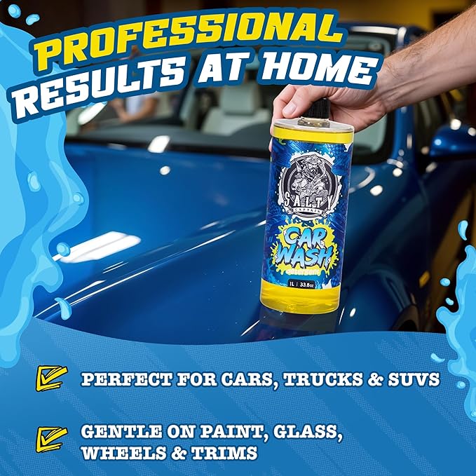 Salty Captain Car Wash Soap 1.32 Gallons – High-Foaming Car Shampoo for Foam Cannons, Guns or Bucket Washes – Anti-Rust Protection & Safe on All Surfaces – Premium Lab Tested Quality