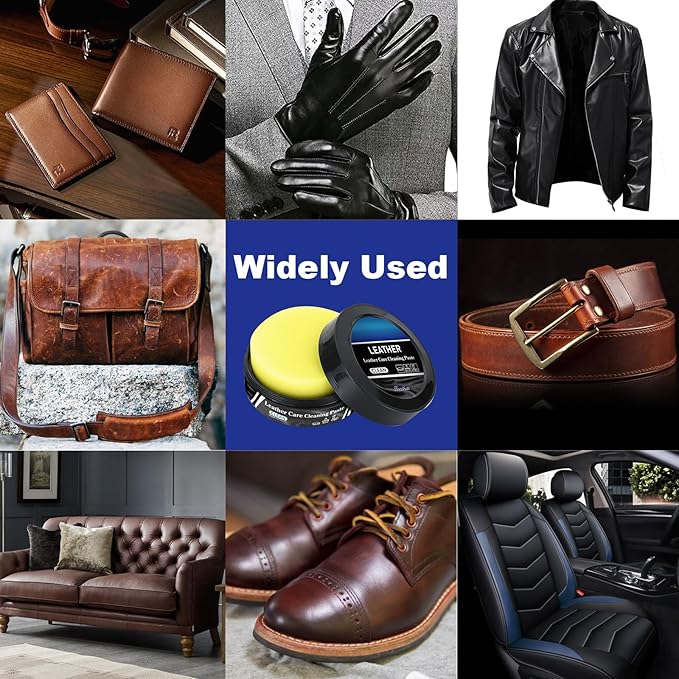 2Pcs Leader Cleaning and Care Cream & Cleaning Paste for Leather Care, Automotive Interior Leather Cleaning Cream, Leather Repair Kit Car Interior, Car Leather Conditioner Oil Paste