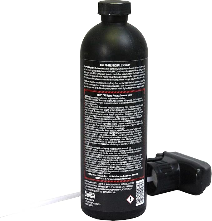 Malco EPIC CR2 Hydro Protect Ceramic Spray – Rejuvenates and Protects Vehicle Exterior Finishes/Shine, Protect, and Beautify Your Vehicle/Deep Hydrophobic Shine on All Types of Surfaces/16oz (109416)