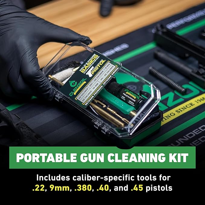 CLENZOIL Field & Range Pistol Basics Cleaning Kit | Complete Handgun Cleaning Set