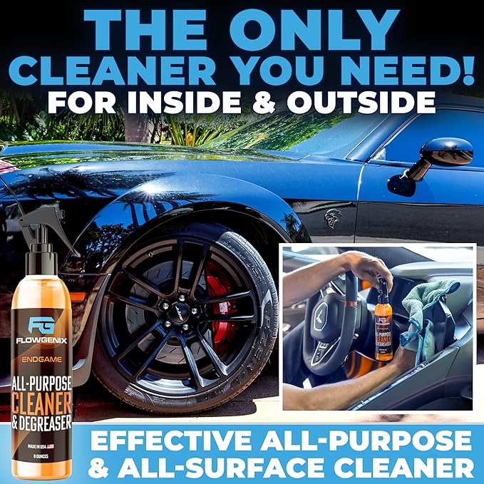 All Purpose Cleaner for Car Detailing (16oz) - Car Interior Cleaner for Dashboard, Trim, Seat, Fabric & More - Auto Cleaning Supplies - Incl 2 Microfiber Towels
