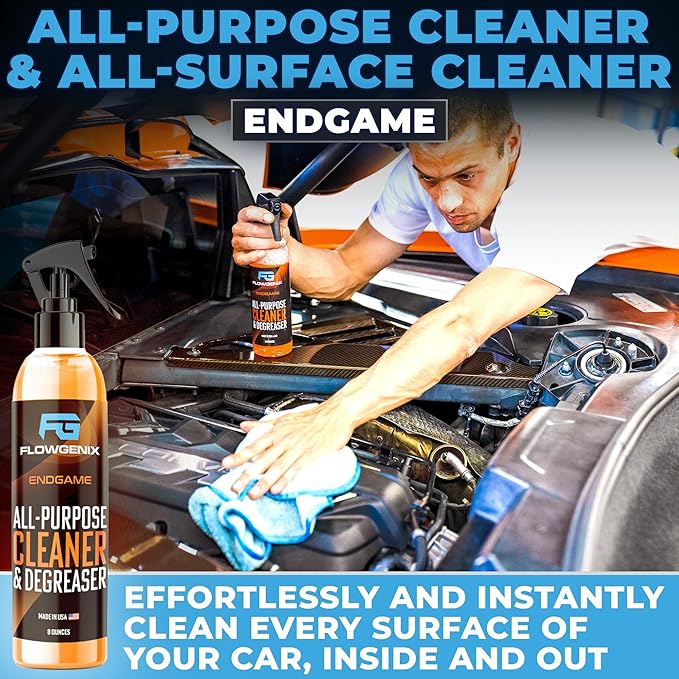 Grand Slam 4-Pack Includes Waterless Car Wash Spray + Instant Car Scratch Remover Repair + Streak Free Window and Glass Cleaner + All Purpose Cleaner for Auto Detailing, 2 Microfiber Towels