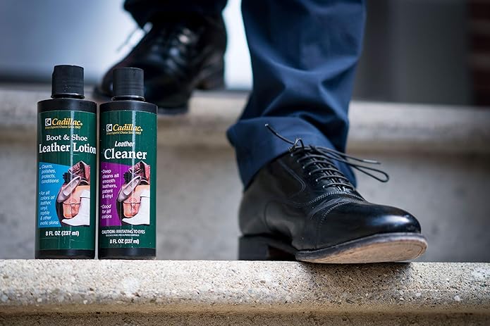 Cadillac Leather Cleaner - Great for Shoes, Boots, Handbags, Car Upholstery, Furniture- Removes Surface Dirt, Grime, Salt and More From Finished Leathers