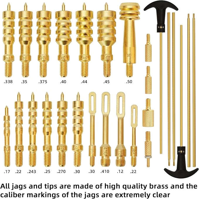 BESTNULE Upgrade Brass Universal Gun Cleaning Kit for Rifles, Pistols,Handguns, Shotguns, Gun Cleaning Kits for All Guns, Gun Cleaning Supplies with Brass Rods and Portable Case