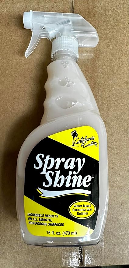 Spray Shine – Quick & Easy Water-Based Instant Detailer with Carnauba Wax, Gloss Finish for Paint, Glass, Plastic, Chrome, Mirror – For Cars, Trucks, Motorcycles, Appliances – 16 oz