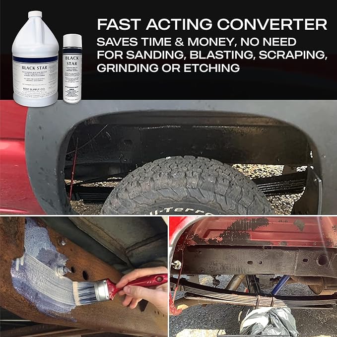 BLACK STAR Liquid Rust Converter - Sealant Primer for Steel Surfaces Turns Rust into Paintable Black Polymer Coating - 5 Gallon Pail