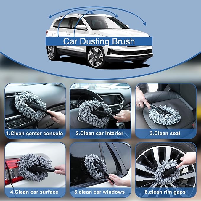 Viewsun Windshield Cleaner Tool, 13Pcs Car Interior Cleaning Kit, Car Detailing Kit Interior Cleaner, Car Detailing Brushes, Car Cleaning Gel, Inside Cleaning Supplies Accessories for Women Men