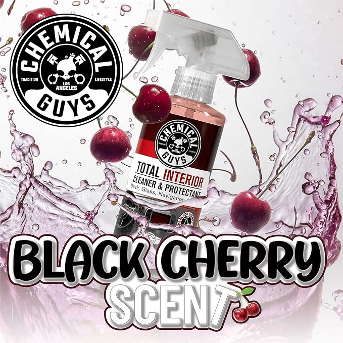 Chemical Guys Total Interior Cleaner & Protectant 128 oz Black Cherry Scent All-in-One Interior Cleaner for Leather, Vinyl, Plastic, Glass, Carpet & More Residue-Free Finish