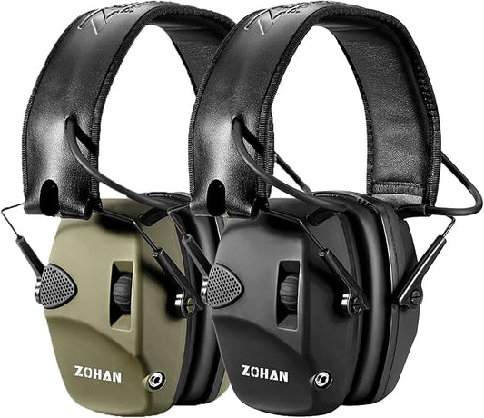 ZOHAN EM054 Electronic Shooting Ear Protection with 4X Sound Amplification 2 Pack,Slim Active Noise Reduction Earmuffs for Gun Range