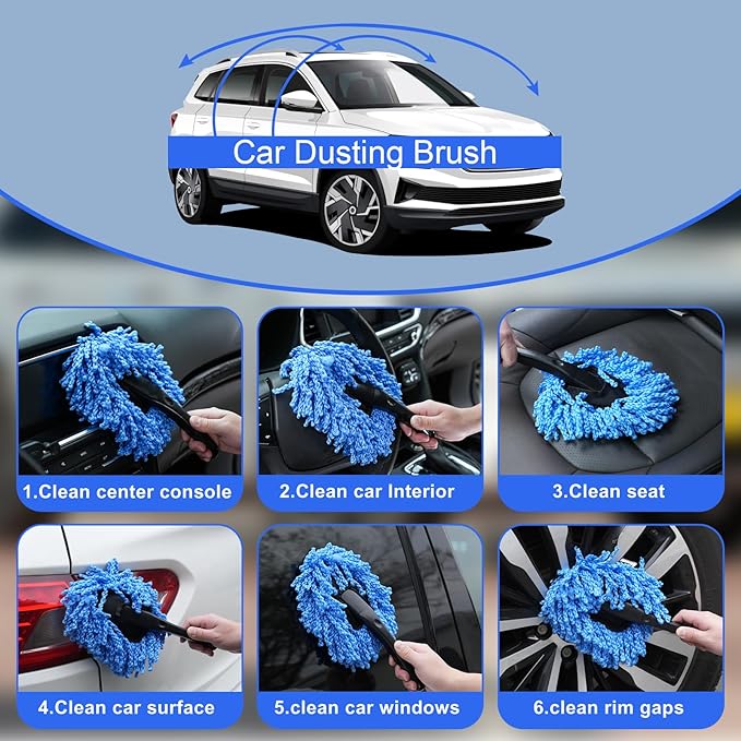Viewsun Windshield Cleaner Tool, 14Pcs Car Interior Cleaning Kit, Car Detailing Kit Interior Cleaner, Car Detailing Brushes, Car Cleaning Gel, Inside Cleaning Supplies Accessories for Women Men