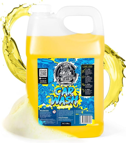 Salty Captain Car Wash Soap 1.32 Gallons – High-Foaming Car Shampoo for Foam Cannons, Guns or Bucket Washes – Anti-Rust Protection & Safe on All Surfaces – Premium Lab Tested Quality