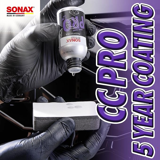 SONAX CC Pro Ceramic Coating Kit – 5 Year Professional Car Paint Protection | High Gloss Ceramic Sealant for Cars | Hydrophobic Coating for Long-Lasting Shine 50mL