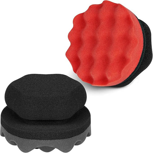 2 Pack Large Tire Shine Applicator Pad, Tire Hex Grip Applicator, Tire Shine Car Detailing Foam Sponge Tool, Reusable Car Cleaning Supplies After Car Wash Tire Cleaner for Applying Tire Shine