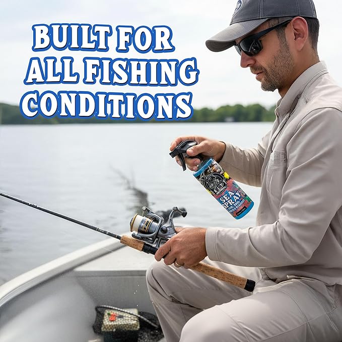 Salty Captain Sea Spray – Fishing Reel Cleaner Spray 500ml – Salt Remover for Rods, Reels & Tackle – Prevents Rust & Corrosion – Easy Reel Cleaning Kit, Extends Gear Life, Fast & Easy Cleaning