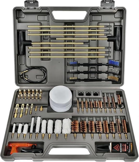 GLORYFIRE Elite Gun Cleaning Kit, Handgun Shotgun Pistol Universal Cleaning Kit with All Brass High-end Brushes, Jags, Reinforced and Lengthened Rods