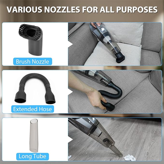 THINKWORK Microfiber Duster for Cleaning Car Cleaning Kit, Car Interior Detailing Kit with High Power Handheld Vacuum Cordless, Ceiling & Fan Duster for Home Cleaning