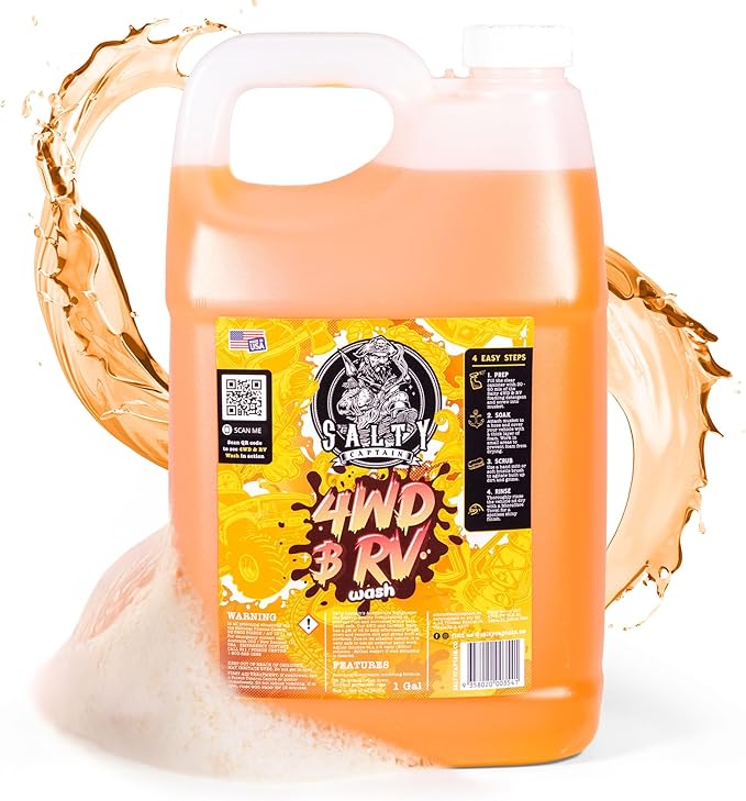 Salty Captain 4WD & RV Wash Detergent – Foaming Car Wash Soap for Foam Cannons, Foam Guns or Bucket Washes – Lab Tested Cleaner for Vehicles with Anti-Rust Protection & Safe on All Surfaces Formula