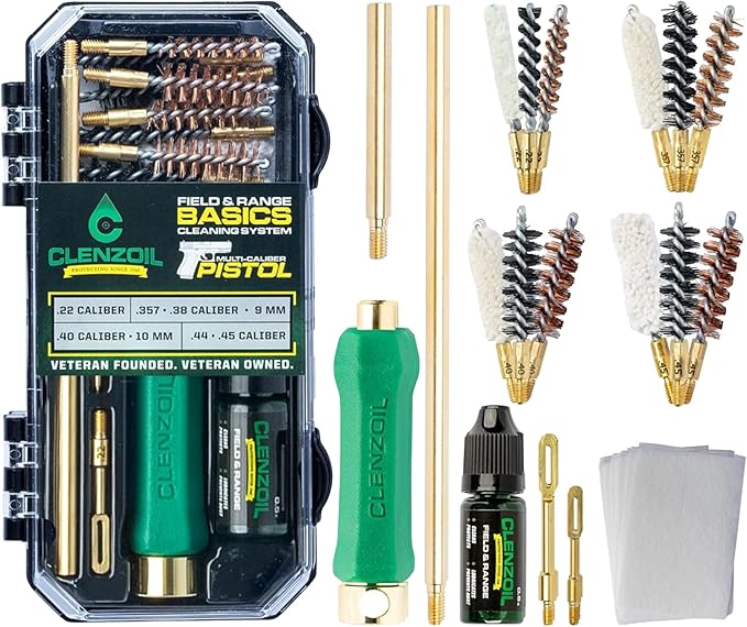 CLENZOIL Field & Range Pistol Basics Cleaning Kit | Complete Handgun Cleaning Set