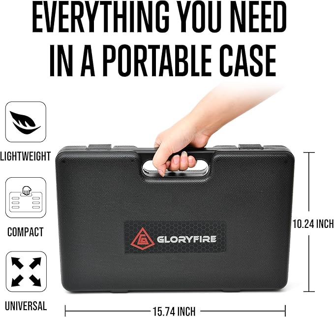 GLORYFIRE Elite Gun Cleaning Kit Universal Gun Cleaner for Shotgun, Pistol,with Lightweight Carrying Case, Reinforced and Lengthened Rods and Steel Wire, High-end Double Head Brushes