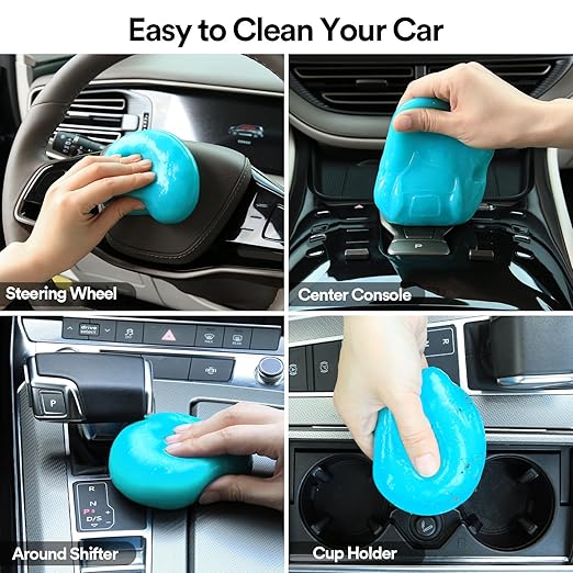 PULIDIKI Car Cleaning Gel Clean Putty, Universal Car Interior Cleaner Slime, Perfect Cleaning Kit Supplies, Auto Detailing Tools Accessories, Dust Remover Gifts for Men Women Blue