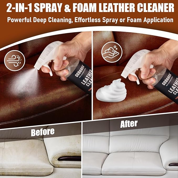 Leather Conditioner 16oz | Leather Care for Car Seats, Furniture, Couches, Shoes & Boots | Non-Greasy Deep Conditioning, Maintains Softness & Natural Finish& Protects