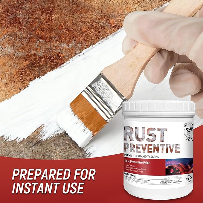 YOA Metal Paint, Water-Based Rust-Proof Paint, 16 fl oz, Metal Primer and Protective Coating, Rust-Proof Coating, Permanently Prevents Rusts (Matte Blue)
