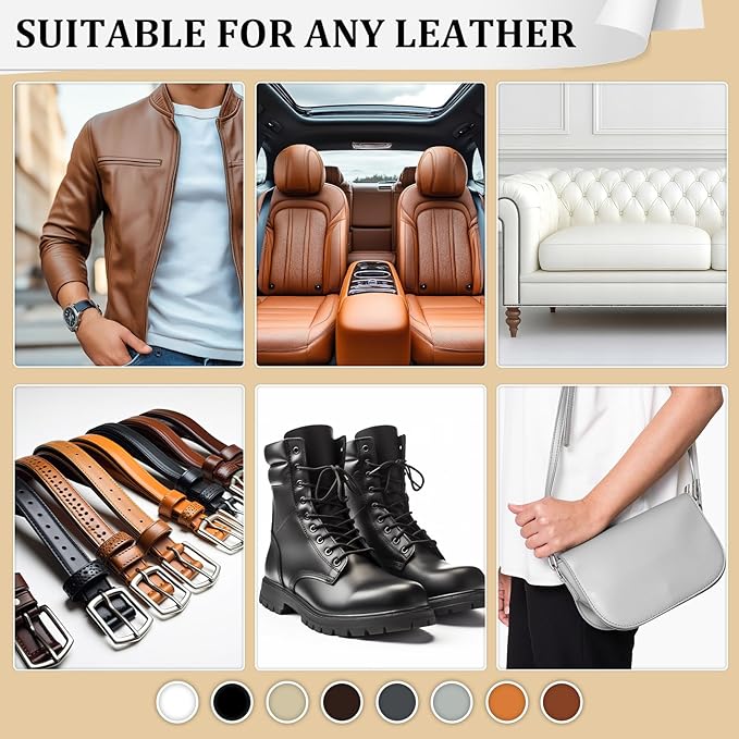 8.8oz Leather Recoloring Balm with 100ml Mink Oil,Light Brown Leather Repair Kit for Furniture,Leather Repair Cream,Leather Scratch Repair for Car Interior,Leather Conditioner for Couch