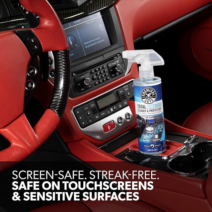 Chemical Guys Total Interior Cleaner & Protectant – Chemical Guys Interior Cleaner, Cleans & Protects Leather, Vinyl, Plastic, Rubber, Glass with a Streak-Free Finish — Cars, Trucks, SUVs, RVs, 32 oz
